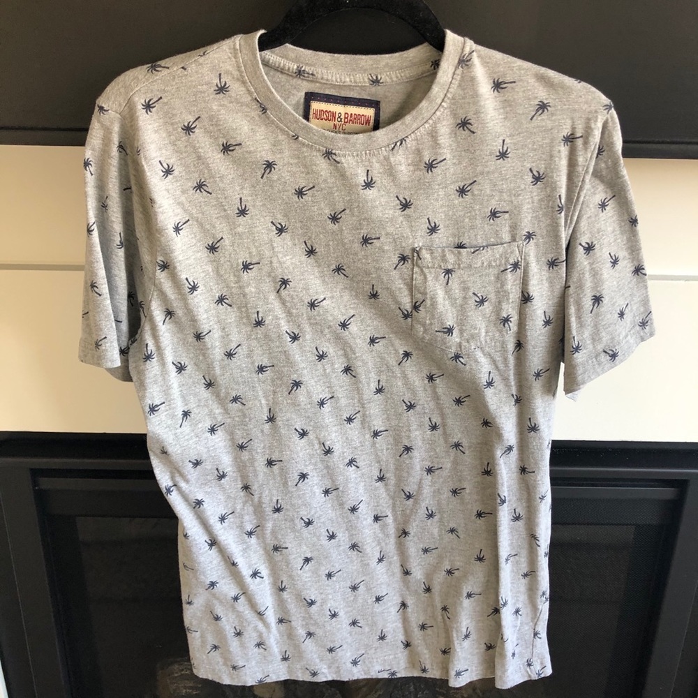 Palm Tree Print Pocket Tee